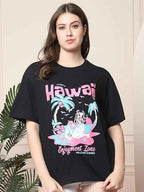 Brand: Fabflee Fabflee Pure Cotton Oversized Baggy Fit Drop Shoulder Latest Aesthetic & Cool Graphic Printed Half Sleeve Tshirt for Women |Trendy Tees |Casual Loose