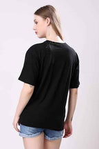 London Hills Women's Cotton Oversized Fit Tshirt |Printed Oversized t Shirts Longline Drop Shoulder Boho Style T-Shirt