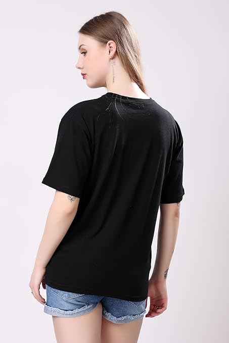 London Hills Women's Cotton Oversized Fit Tshirt |Printed Oversized t Shirts Longline Drop Shoulder Boho Style T-Shirt