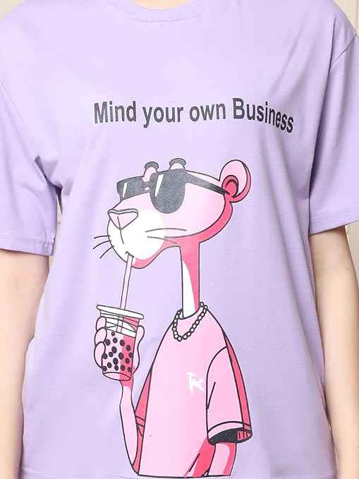 Brand: Fabflee Fabflee Pure Cotton Oversized Baggy Fit Drop Shoulder Latest Aesthetic & Cool Graphic Printed Half Sleeve Tshirt for Women |Casual Loose Korean T-Shirt