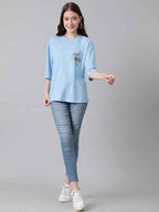 KOTTY Women’s Graphic Printed T-Shirt – Soft Cotton Blend Tee for Everyday Style