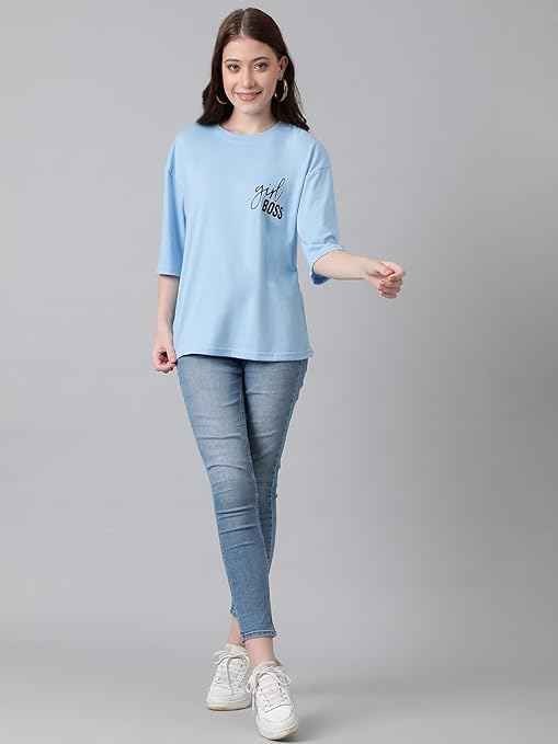 KOTTY Women’s Graphic Printed T-Shirt – Soft Cotton Blend Tee for Everyday Style