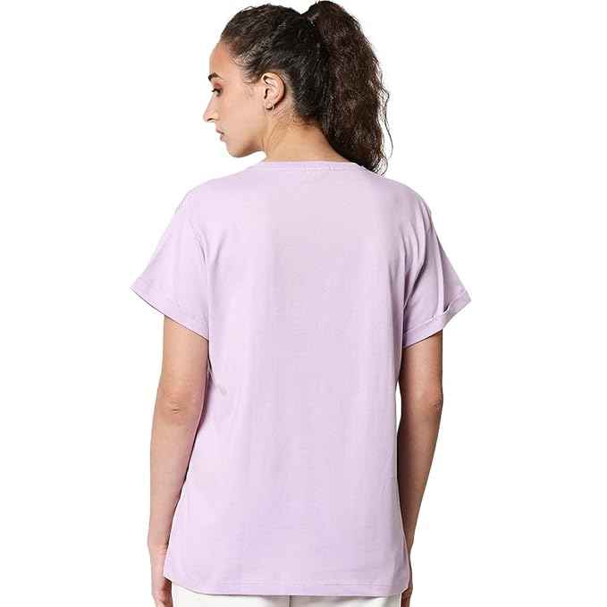 Bewakoof Women's Graphic Printed 100% Cotton T-Shirt - Boyfriend Fit, Round Neck, Half Sleeve