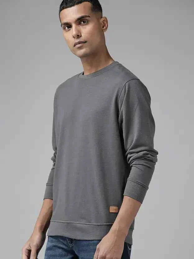 Men Full Sleeve Solid Sweatshirt