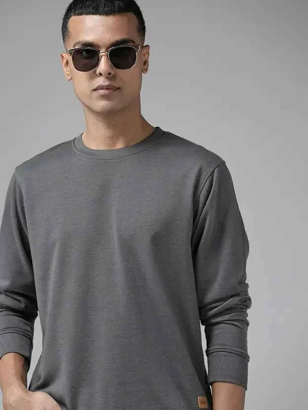 Men Full Sleeve Solid Sweatshirt