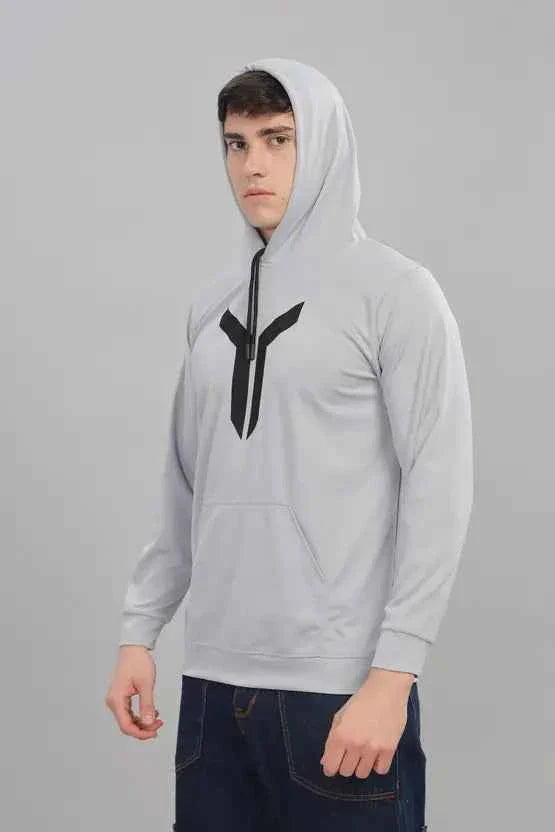 Men Full Sleeve Solid Hooded Sweatshirt