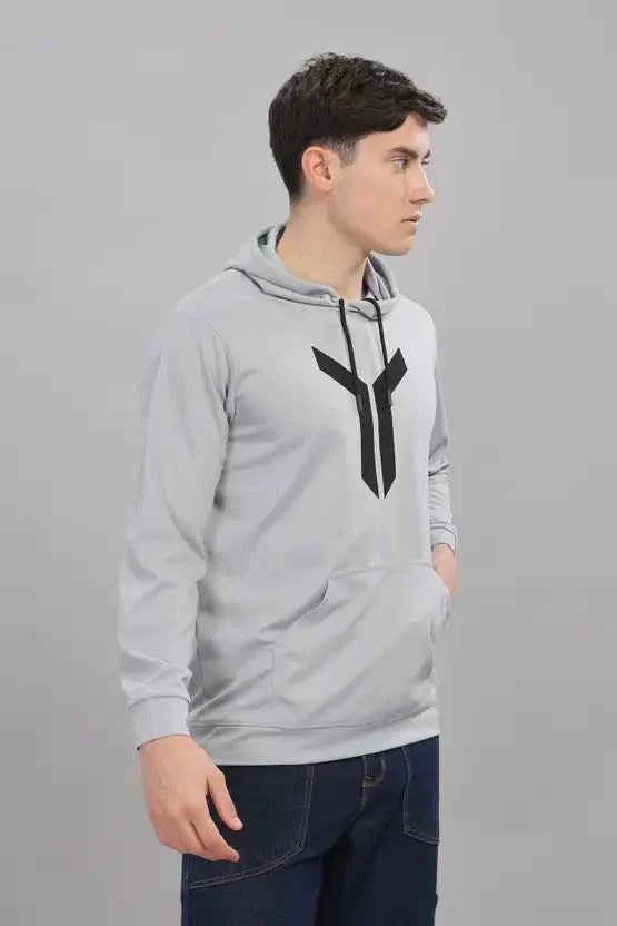 Men Full Sleeve Solid Hooded Sweatshirt