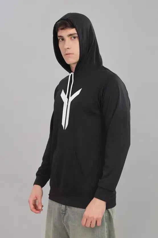Men Full Sleeve Solid Hooded Sweatshirt