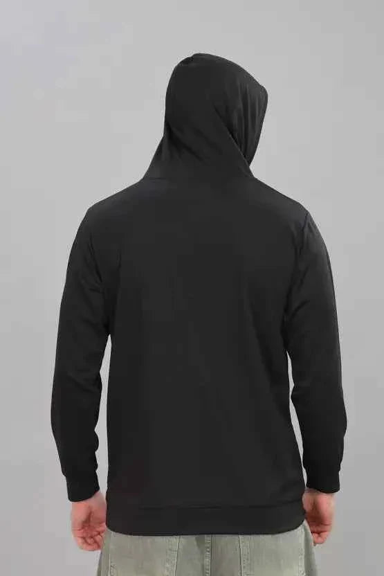 Men Full Sleeve Solid Hooded Sweatshirt