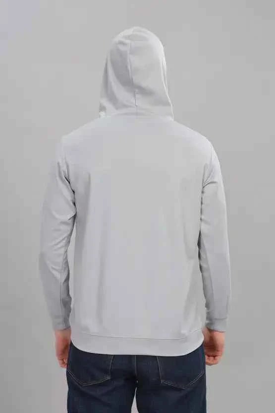 Men Full Sleeve Solid Hooded Sweatshirt