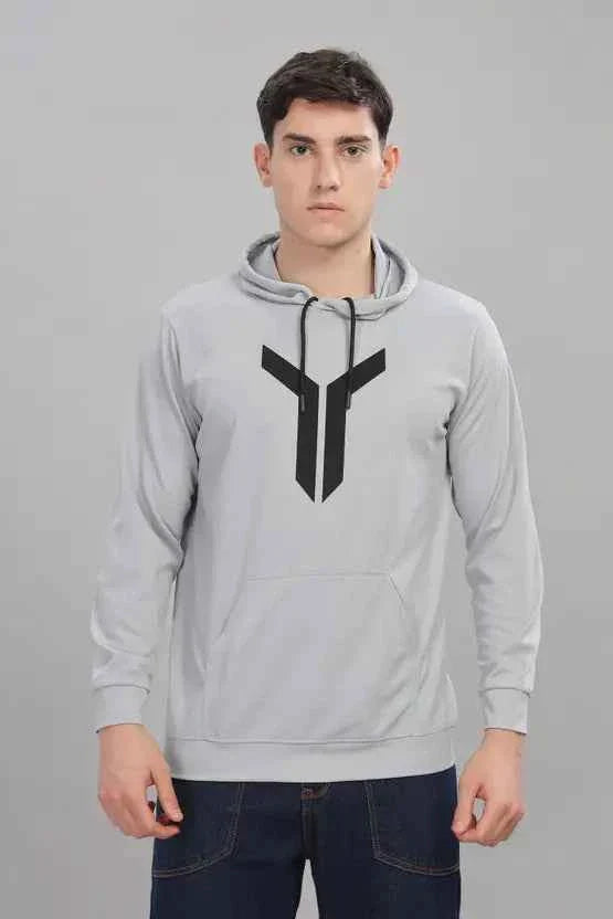 Men Full Sleeve Solid Hooded Sweatshirt