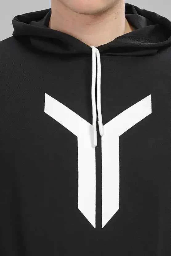 Men Full Sleeve Solid Hooded Sweatshirt