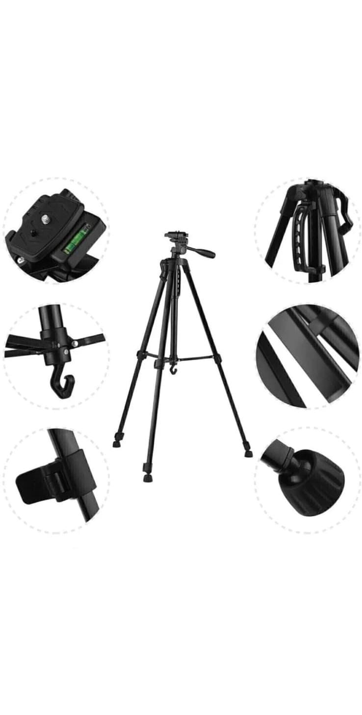 TPZ 3366 Aluminum Tripod (55-Inch) with Mic, Shutter Button & Mobile Holder - Lightweight & Versatile
