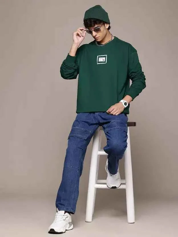 Men Full Sleeve Solid Sweatshirt
