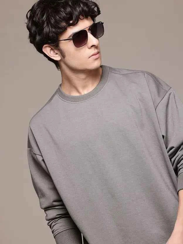 Men Full Sleeve Solid Sweatshirt