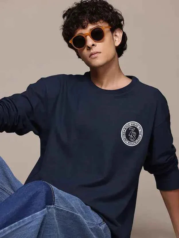 Men Full Sleeve Solid Sweatshirt
