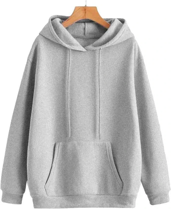 Men Full Sleeve Solid Hooded Sweatshirt