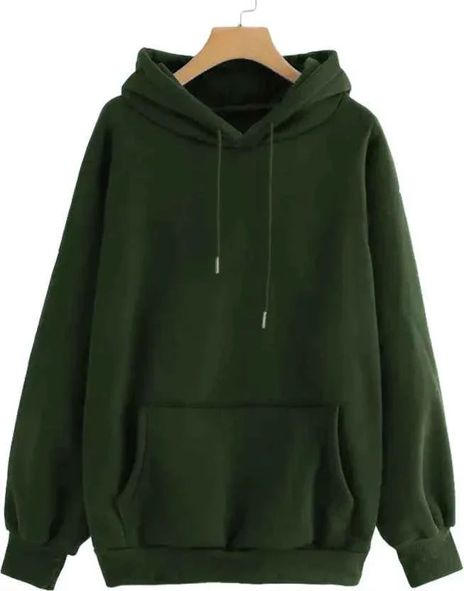 Men Full Sleeve Solid Hooded Sweatshirt