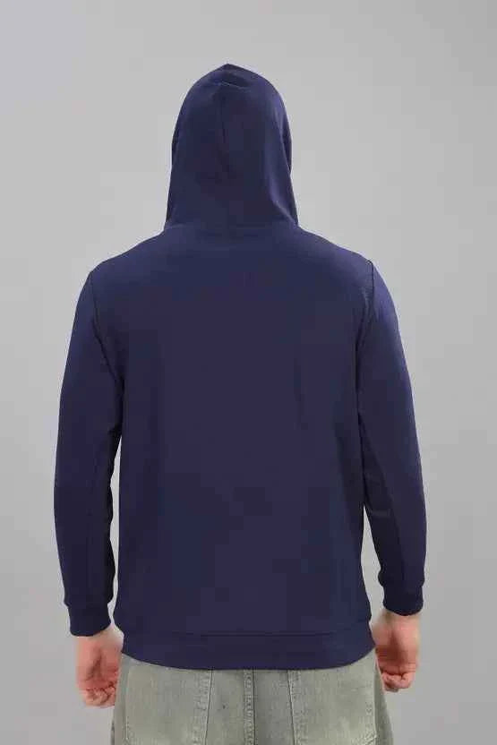 Men Full Sleeve Solid Hooded Sweatshirt