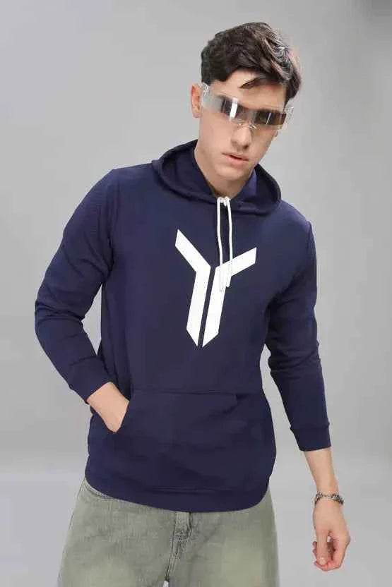 Men Full Sleeve Solid Hooded Sweatshirt