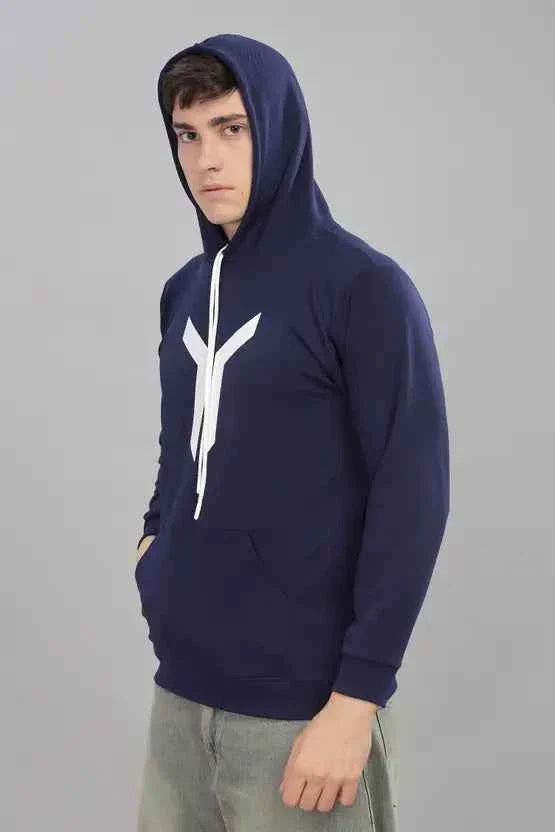 Men Full Sleeve Solid Hooded Sweatshirt