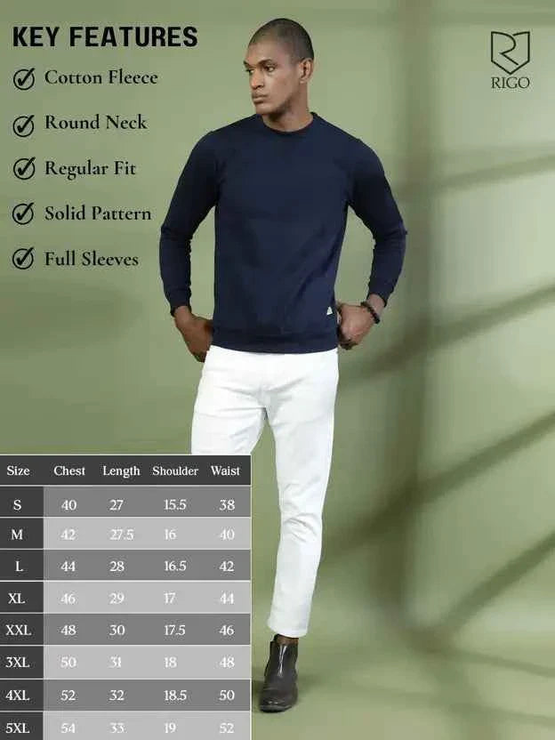 Men Full Sleeve Solid Sweatshirt