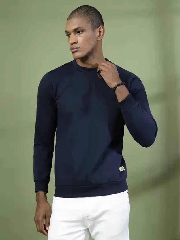 Men Full Sleeve Solid Sweatshirt